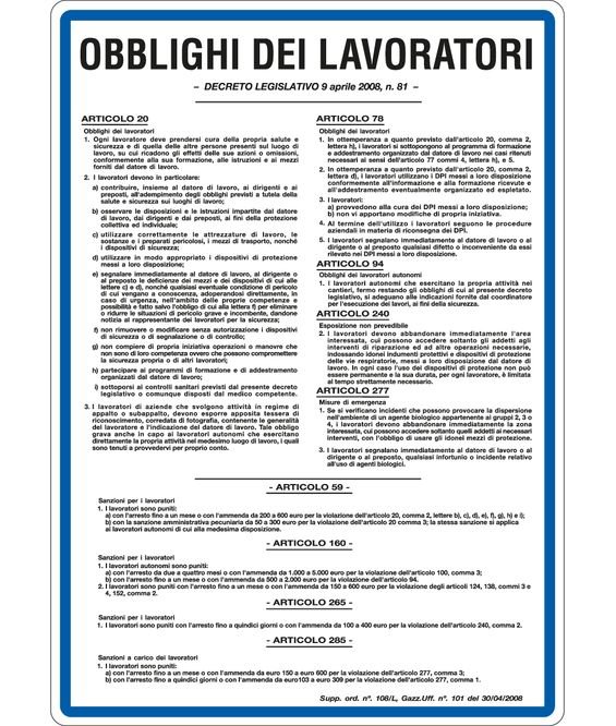 Obblighi del datore di lavoro e dei dipendenti